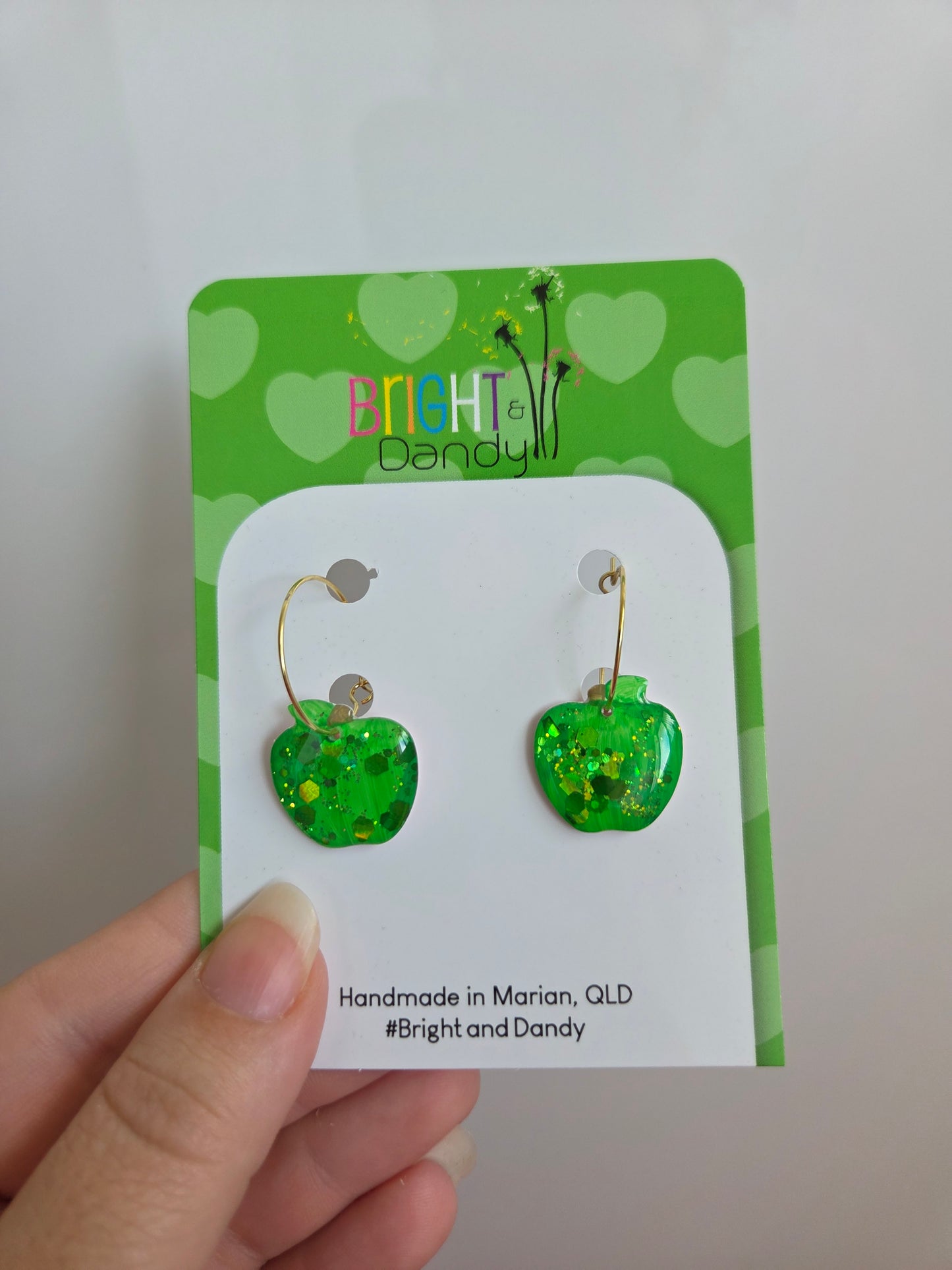 Large Apple Dangles - Green