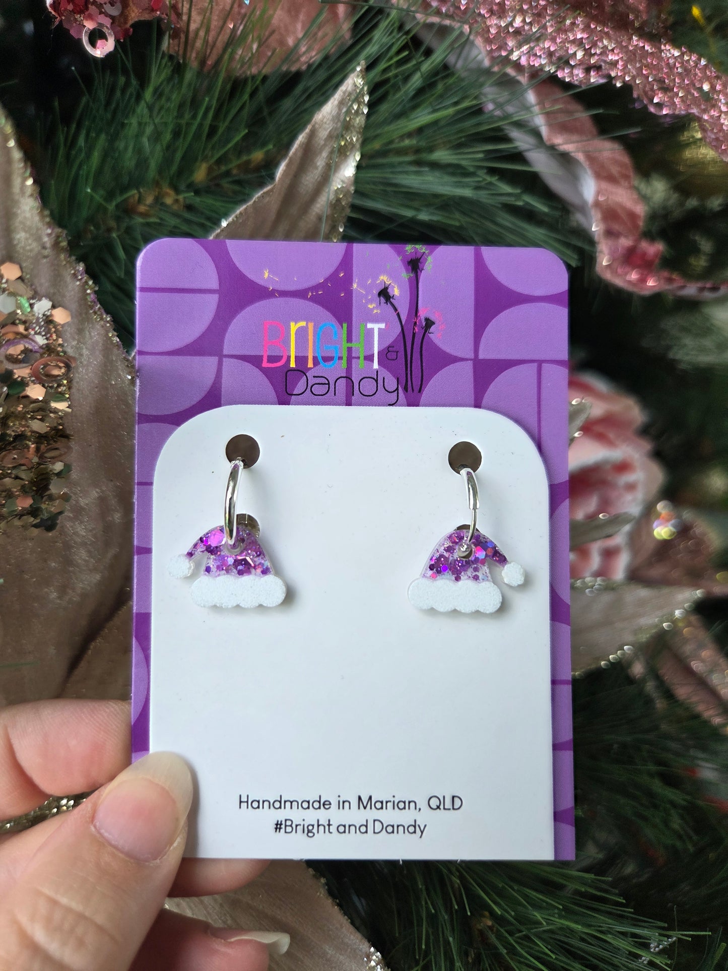 Small Santa Hat Hoop - Purple