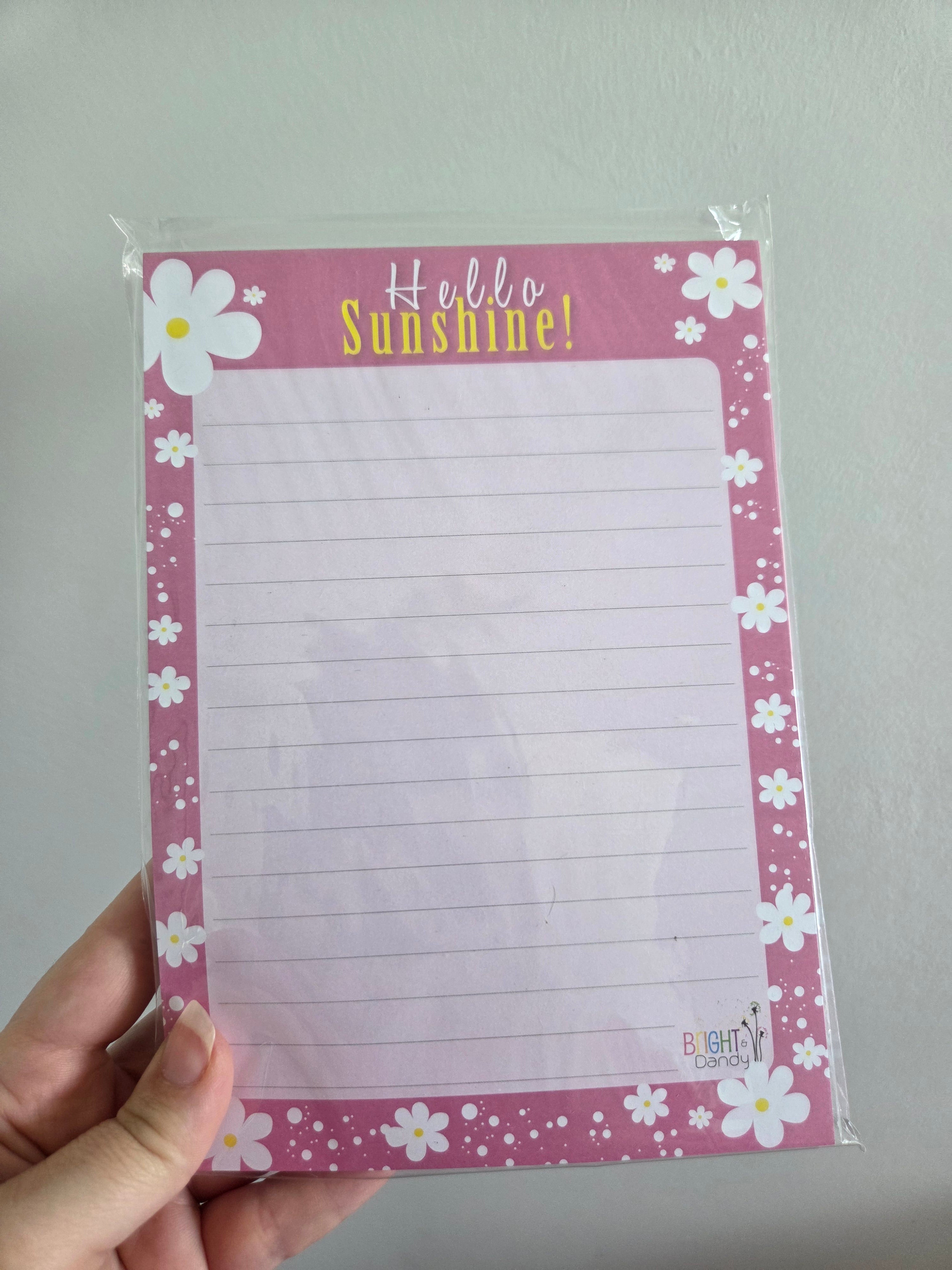Notepad - Pink – Bright and Dandy