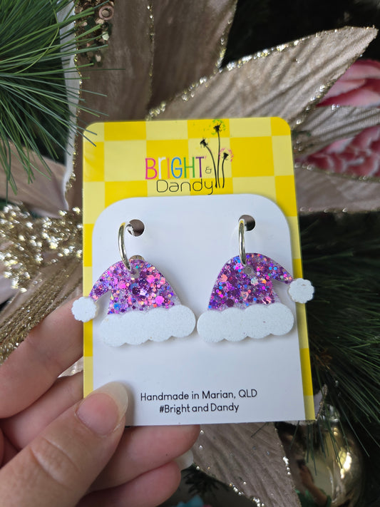 Large Santa Hat Hoop - Purple